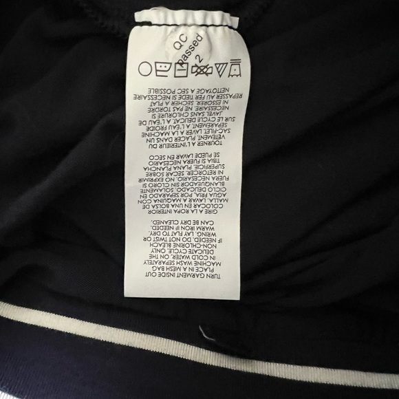 Cabi Asymmetrical Striped Twirl Skirt Navy Blue White Lined Size Medium - Picture 8 of 10